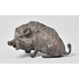 A Small Bronze Study of a Wild Boar, 5.5cm High