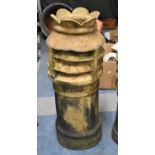 A Large Stoneware Chimney Pot with Crown Top, 100cm high