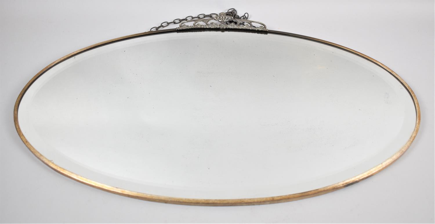A Vintage Oval Wall Mirror, 66cm Wide