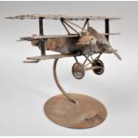 A Metal Model of the Red Baron Fokker Plane by Hinz & Kunst on Circular Plinth, 20cm high