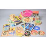 A Box Containing Vintage Beer Mats, Ordnance Survey Maps, Spanish Phrase Book etc