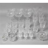 A Collection of Various Cut Glassware to comprise Couped Examples, Wines, Tumbles, Liqueurs,