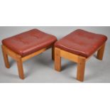 A Pair of Mid/Late 20th Century Rectangular Buttoned Upholstered Stools, 60cm wide