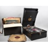 An Edwardian His Master's Voice Wind Up Gramophone Together with a Collection of 78rpm Records,