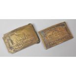 Two American Brass Belt Buckles, Colorado State Penitentiary and Wells Fargo & Co. Paddle Steamer,