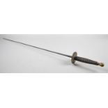 A Solingen "Society Sword", Probably Mid/Late 19th Century with Circular Brass Guard Wired Grip
