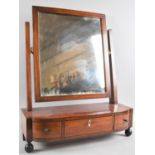 A Late 19th Century Mahogany Dressing Table Mirror, the Demilune Plinth Base with Small Drawers of