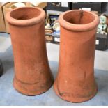 A Pair of Terracotta Chimney Pots, Each 61cm high