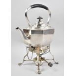 An Edwardian Silver Plated Spirit Kettle, Complete with Burner, 31cm high