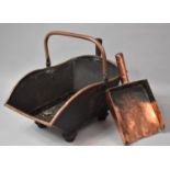 A Late 19th/Early 20th Century Copper Coal Scuttle with Heavy Copper Shovel, 43cm Long