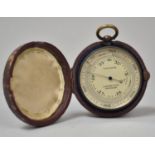 A Compensated Pocket Barometer by J Lucking & Co. in Leather Circular Case