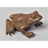 A Small Japanese Bronze Study of a Frog, 4cm Long