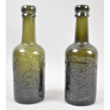 Two Vintage Green Glass Bottles for Southam & Sons and James Bray, Both of Shrewsbury