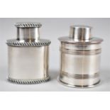 Two Small Silver Plated Tea Caddies, One Circular Example and One Oval Example, 9.5cm High