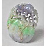 A Lavender and Green Jadeite Carved Item, Gourd, 7cm long