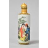 A Chinese Porcelain Erotic Snuff Bottle
