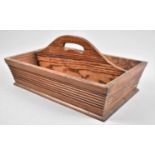 A Late 19th Century Pitch Pine, Two Division Cutlery box, 34cms Wide