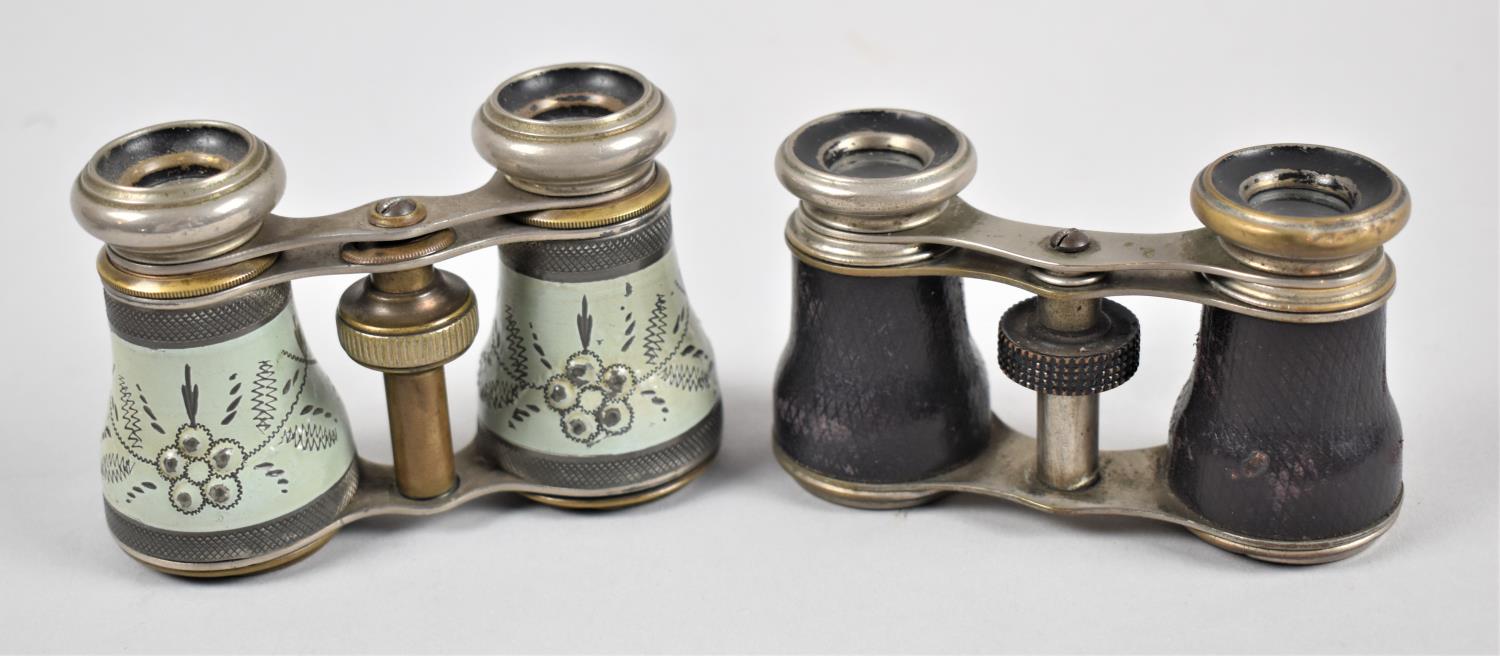 Two Pairs of Opera Glasses and a Pair of Vintage Leather Cased French Binoculars - Image 4 of 4