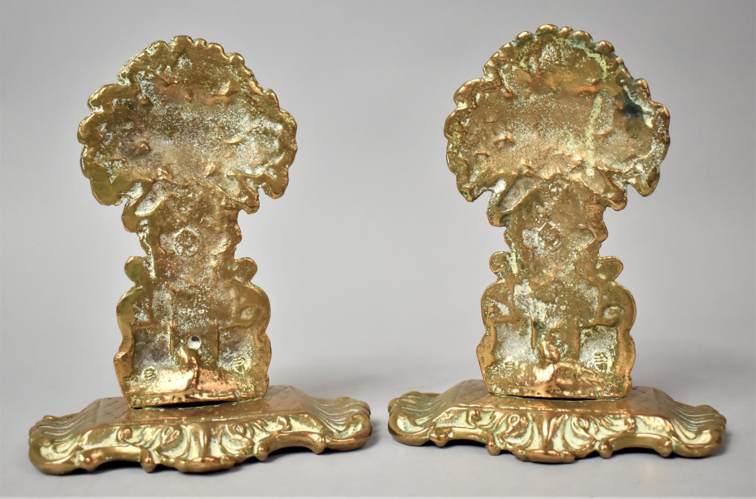 A Pair of Brass Wheatsheaf Fireside Ornaments, 16.5cms High - Image 2 of 2