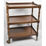 A Mid 20th Century Oak Three Tiered Galleried Trolley, 61cm Wide