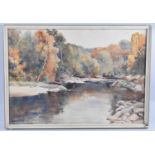A Framed Watercolour Depicting River Scene in Autumn, Signed John Gutteridge Sykes (1866-1941)