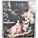 A Large Mounted but Unframed Classical Print on Canvas, 86x102cm