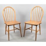A Pair of Mid 20th Century Spindle Back Kitchen Chairs