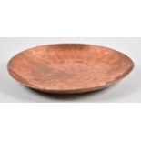 A Hand Beaten Copper Shallow Bowl with Makers Monogram Under CB, 28cm Diameter