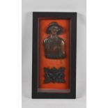 A Modern Framed Carved Oak Wall Hanging Depicting Lady and Oak Leaves and Acorns, 46.5cm x 23.5cm