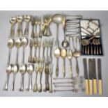 A Large Collection of Various Silver Plated Cutlery to include Forks, Knives, Sugar Bows, Knife