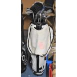 A Bridgestone Golf Bag Containing Set of Clubs to Include Spida XR30 Putter, Housen 7 Wood etc