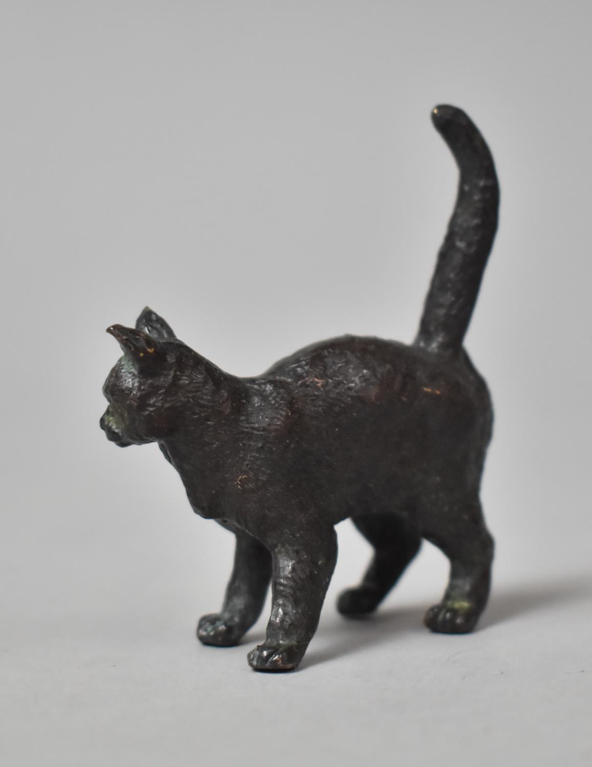 A Small Bronze Study of a Cat, 5.5cms Long - Image 2 of 2