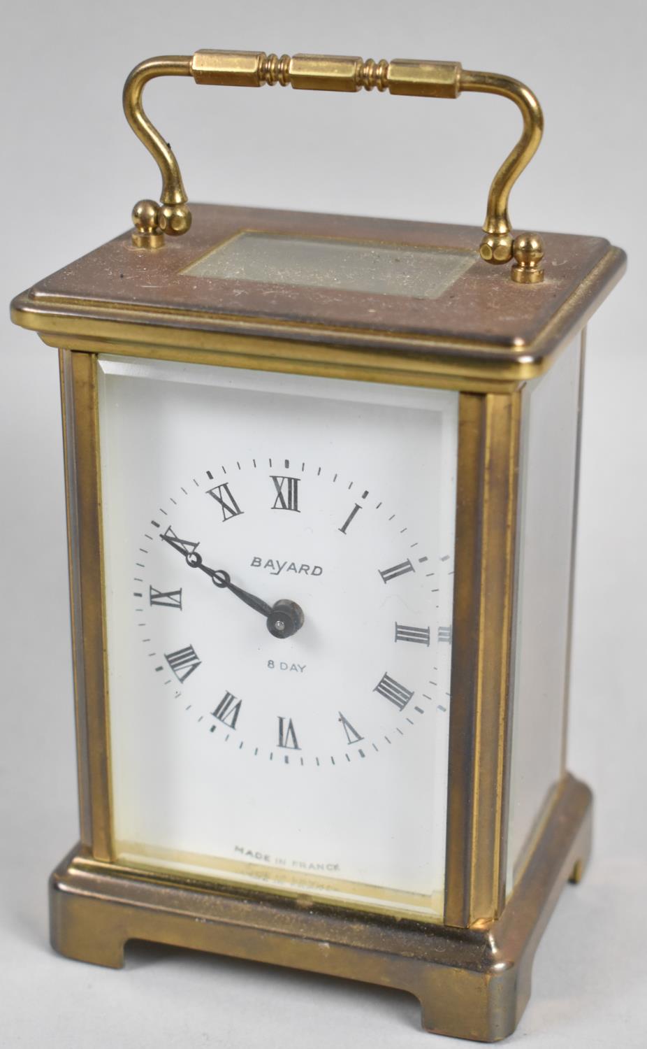 A Mid 20th Century French Brass Carriage Clock with Seven Jewel Movement