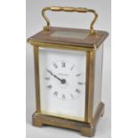 A Mid 20th Century French Brass Carriage Clock with Seven Jewel Movement