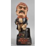 A Mid 20th Century Hand Painted Plaster Advertising Pipe Rest for Wils's Pirate Shag, 36cms High