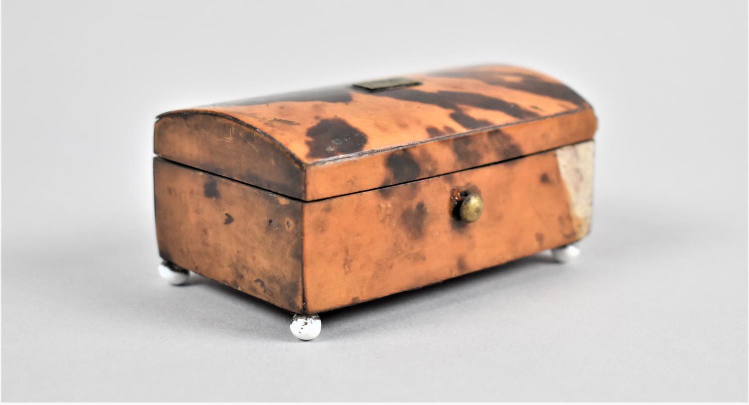 A Miniature Tortoiseshell Covered Dome Topped Box, Front Veneer AF, 6.5cms Long