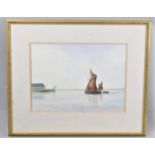 A Framed Alan Whitehead Watercolour Depicting Sailing Barge Returning to Harbour, 34x25cm