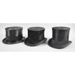 A Collection of Two Silk and One Moleskin Top Hats by Robert Heath, Lock & Co x2