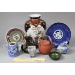 A Collection of Oriental Ceramics, Chopsticks, Yixing Teapot, Japanese Candlestick etc, Varying