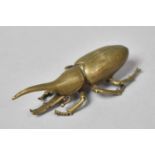 A Bronze Study of a Horned Beetle, 8cm long