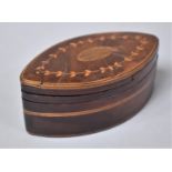 A Late 19th Century Oval Inlaid Box with Swivel Lid, 9cms Wide