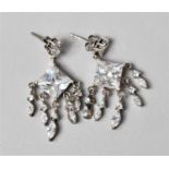 A Pair of Silver and Diamante Earrings, C.1930's