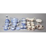 A Collection of Spode Italian Pattern China to comprise Teapot, Vases, Miniature Teapot, Mugs, Jug