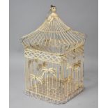 A Far Eastern Wire Birdcage, 27cm Square