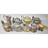 A Collection of Various Silver Plated Teapots Etc