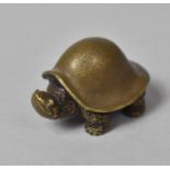 A Small Bronze Study of a Tortoise, 4cm long