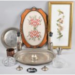 A Collection of Sundries to Include Salt and Pepper Grinders, Oval Silver Plated Gallery Tray etc
