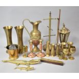 A Collection of Various Brassware to comprise Candlesticks, Vases, Novelty Nutcrackers in the Form