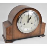 A Mid 20th Century Oak Mantle Clock with Eight Day Movement by Enfield