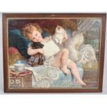 A Framed Pears Print Depicting Young Girl with Kitten and Puppy, 60x46cm